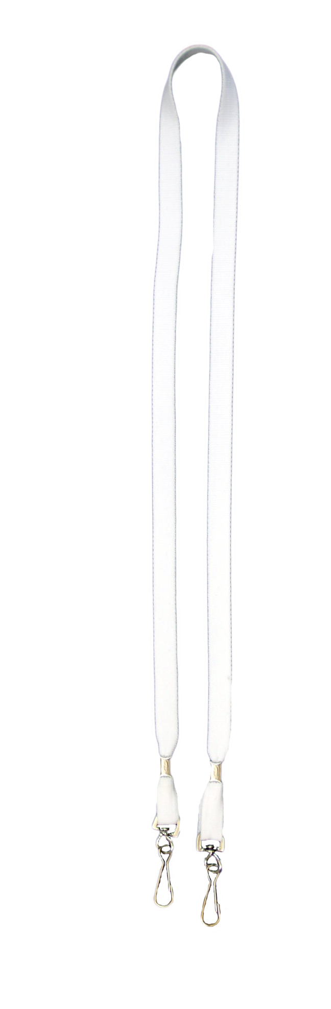 Белая лента для бейджей с двумя карабинами, 11мм, 1 уп.(50шт.) от РуссКом