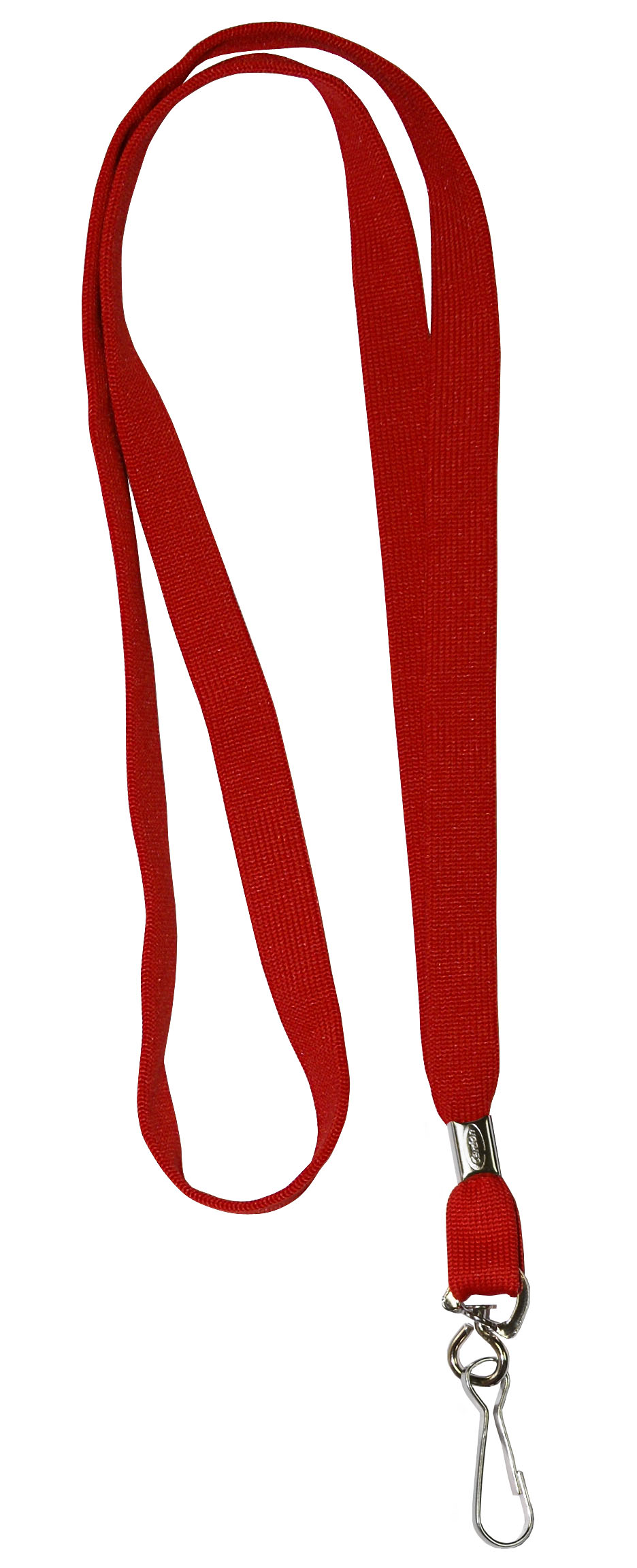 Красная лента для бейджей с карабином, 11мм, 1уп.(50шт.) от РуссКом