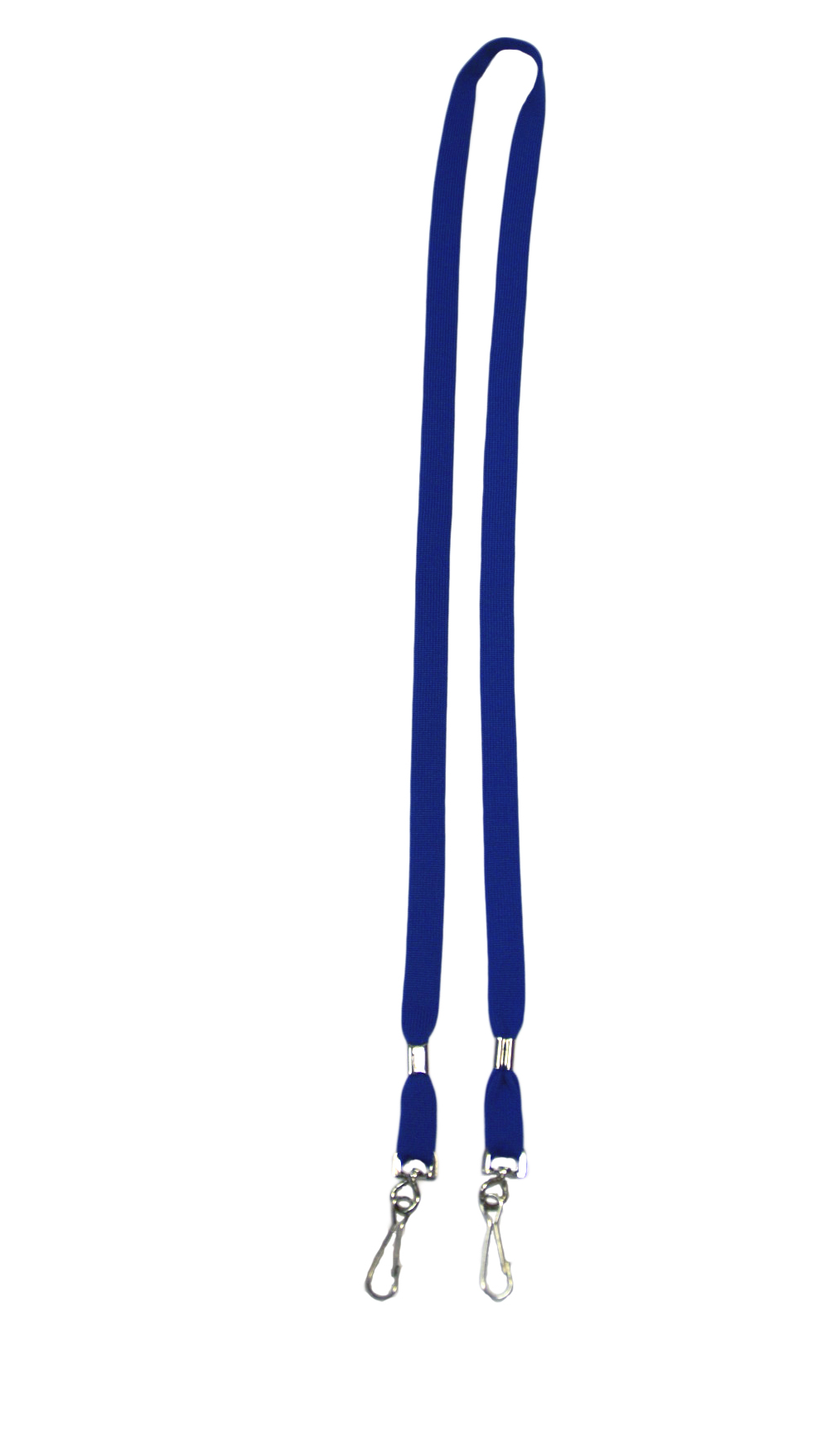 Синяя лента для бейджей с двумя карабинами, 11мм, 1уп.(50шт.) от РуссКом