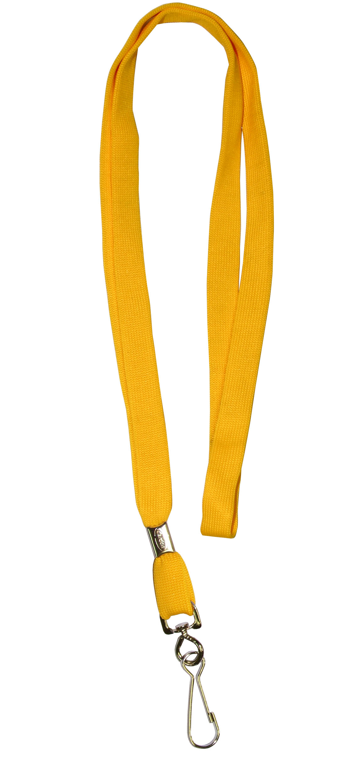 Ярко-желтая лента с карабином для бейджей, 11мм, 1уп.(50шт.) от РуссКом