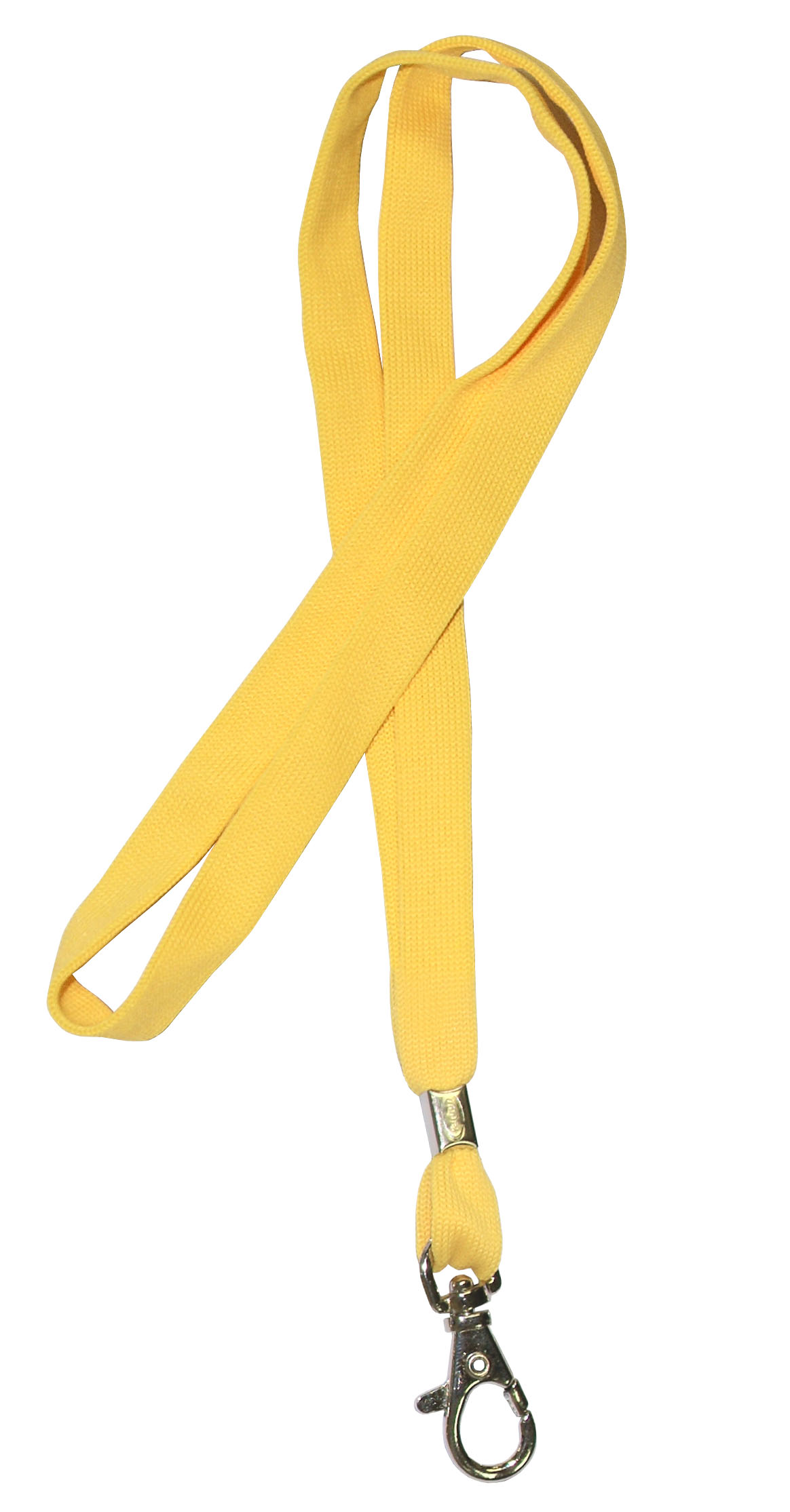 Желтая лента с круглым карабином для бейджей, 11мм, 1уп.(50шт.) от РуссКом