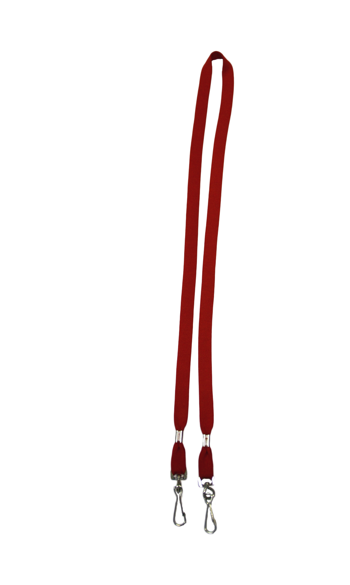 Красная лента с двумя карабинами, 11мм от РуссКом