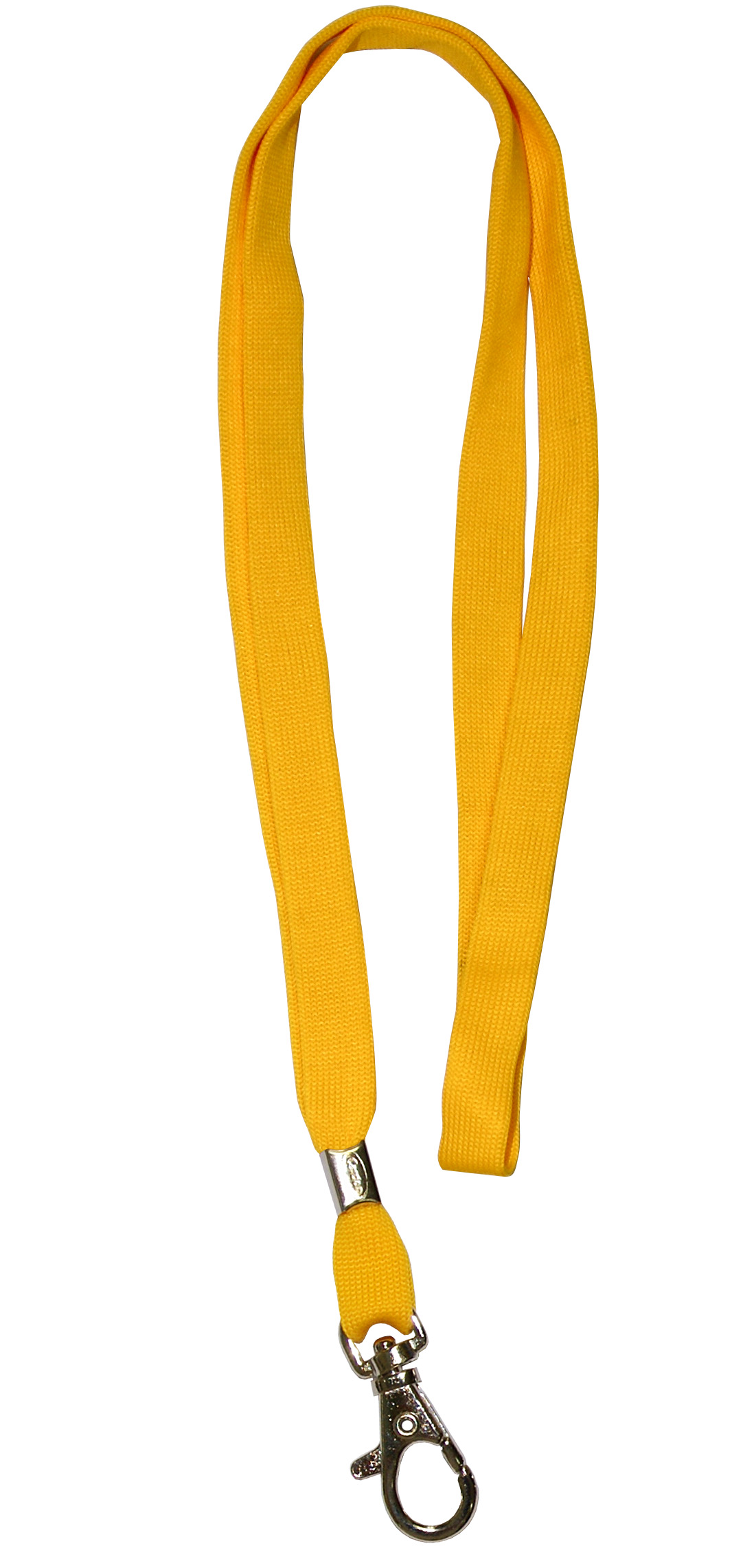 Ярко-желтая лента с круглым карабином для бейджей, 11мм, 1уп.(50шт.) от РуссКом